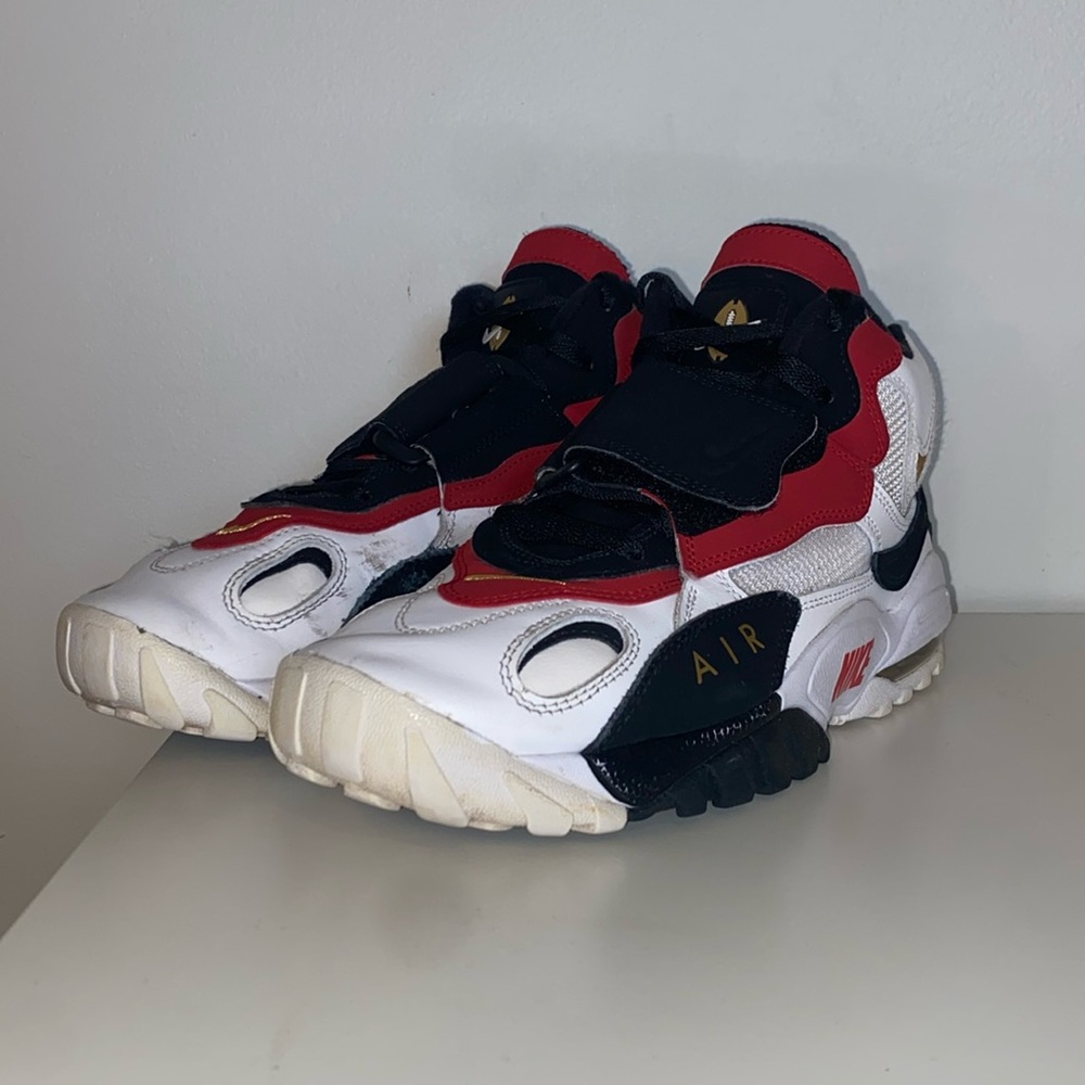 Men’s Size 9 - Nike Air Max Speed Turf 49ers 2017, Red Gold White and Black